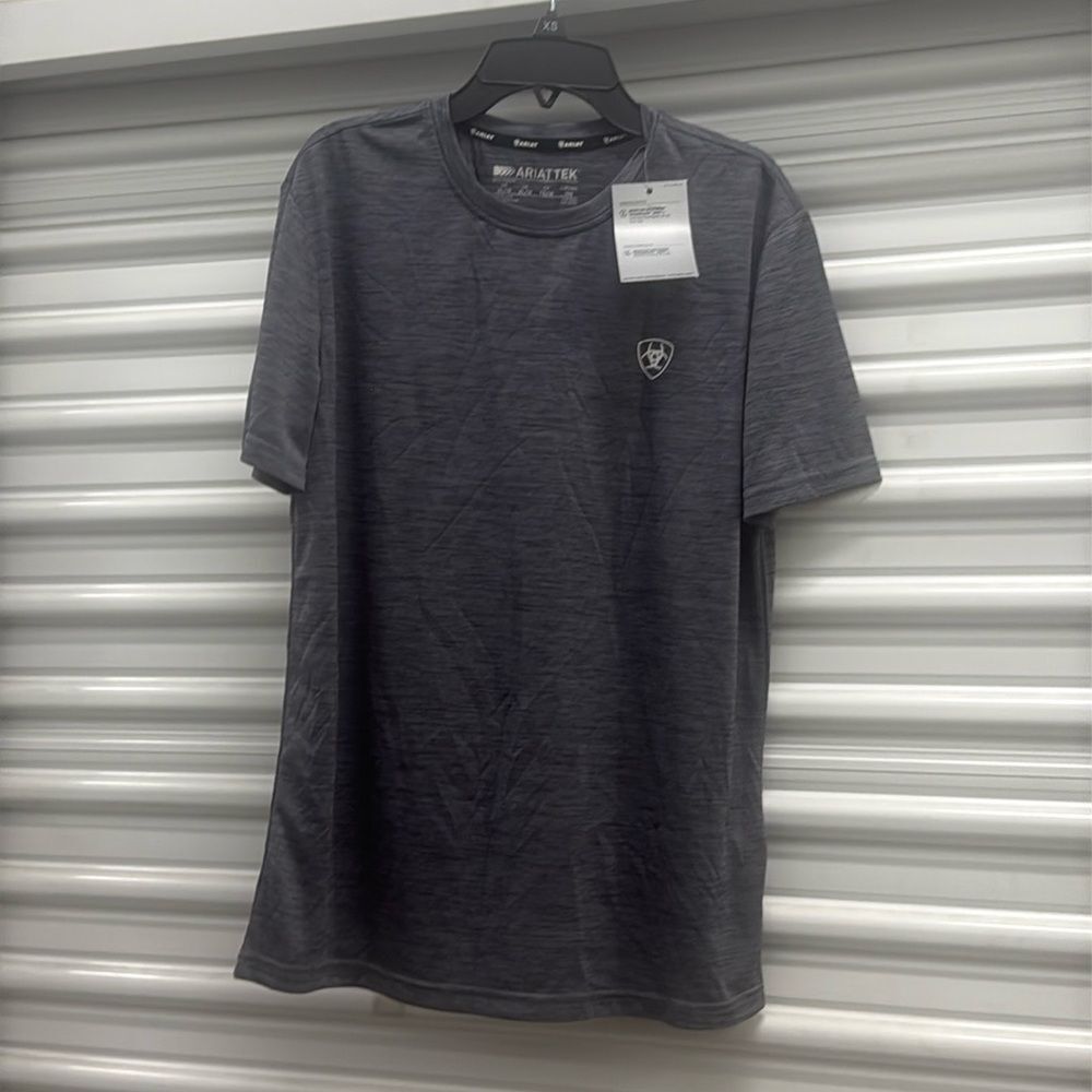 Ariat Gray Short Sleeve Tee Classic Crew Neck